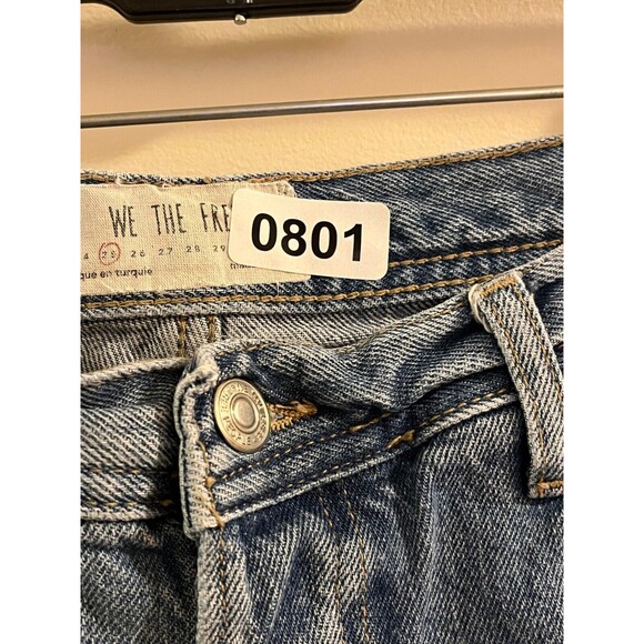 We The Free Cropped Jeans Womens 25 Blue Denim Medium Wash Distressed 5-Pockets - Picture 8 of 8